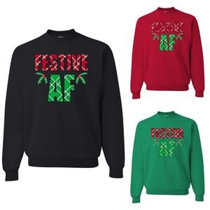 Festive AF Sweatshirt Ugly Christmas Sweater
